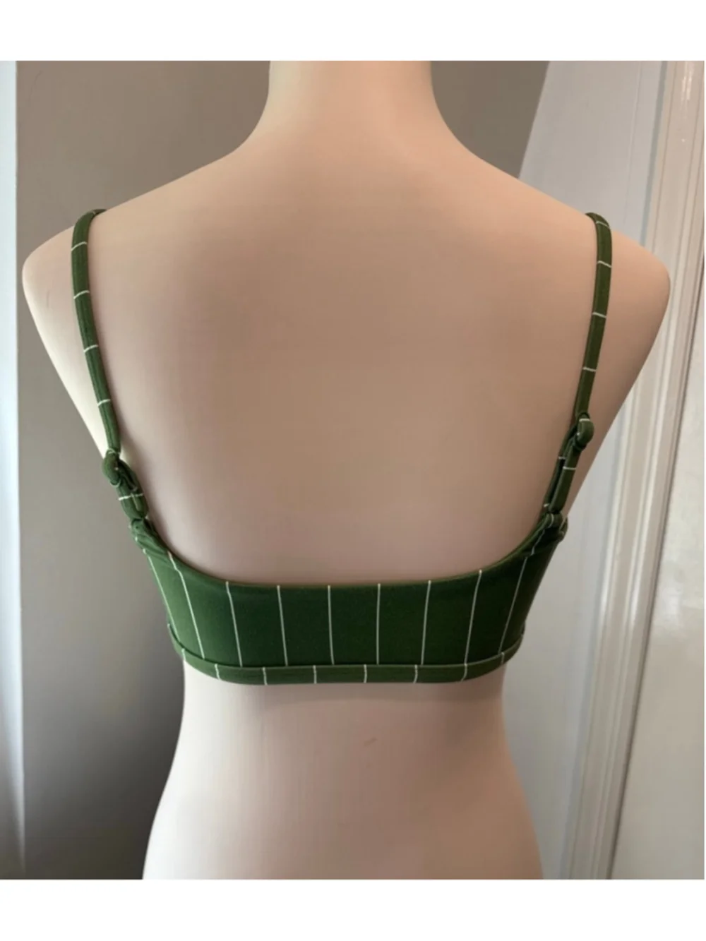 WEWOREWHAT | Green/White Pinstripe Cami Bra Top | Size Small - Picture 3 of 9